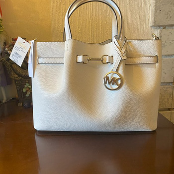 Michael Kors Carson Medium Satchel Optic White