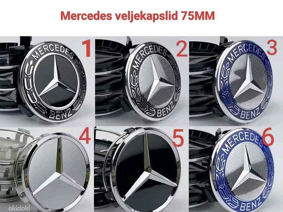 Mercedes Benz колпачки на диски 75мм в наличии 6 вариантов