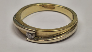 Kuld sõrmus teemandiga 585 proov (№L1300) (5 foto / 5)