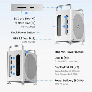 ACASIS Mac Mini M4 Workstation 8-in-1 Dual SSD 40Gbps Dock (2 фото из 10)