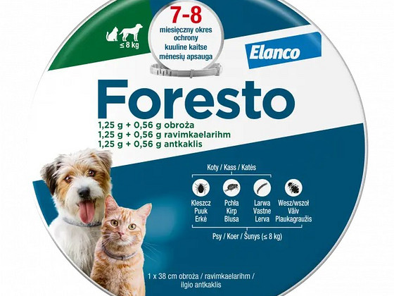 Foresto ошейник от блох и клещей (до 8кг)
