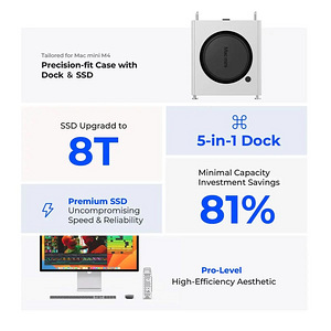 ORICO MiniPro Dock Case with NVMe for Mac mini M4 (7 фото из 10)