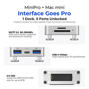 ORICO MiniPro Dock Case with NVMe for Mac mini M4 (8 фото из 10)