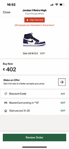 Nike Jordan 1 Retro High ‘Court Purple’ tossud (3 foto / 3)