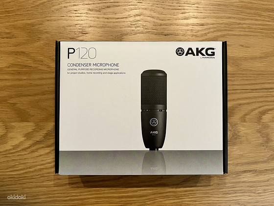 AKG P120 kondensaatormikrofon + statiiv ja popkiller
