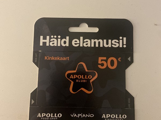 Подарочная карта/Kinkekaart Apollo 50€