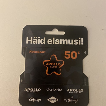 Подарочная карта/Kinkekaart Apollo 50€