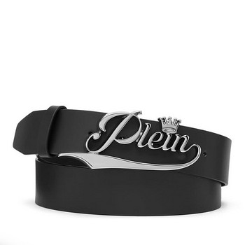 Philipp Plein Leather Belt King Plein