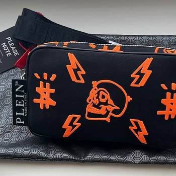 Philipp Plein Nylon Fenny Pack Iconic Plein Black / Orange