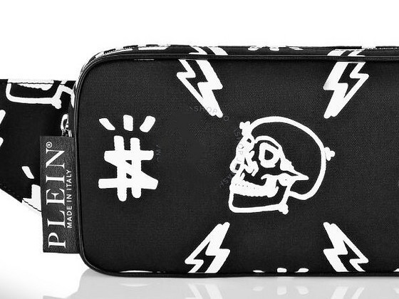Philipp Plein Nylon Fenny Pack Iconic Plein Black / White