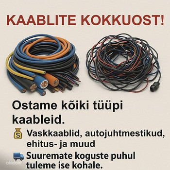Kaablid, ehituskaabel ja autojuhtmed ostame,vask,roostevaba,