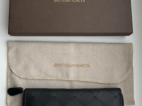 Bottega Veneta Intrecciato Zip Around Wallet , Black