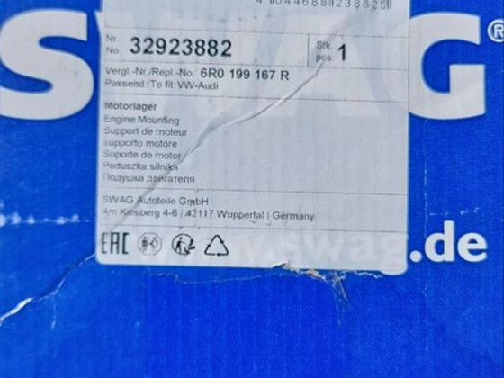 SWAG 32 92 3882 Крепление двигателя / mootoripadi