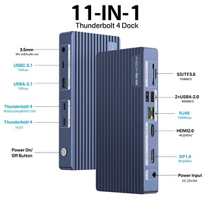 Acasis 11 Ports 40Gbps Thunderbolt 4 Docking Station (1 фото из 10)