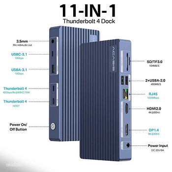Acasis 11 Ports 40Gbps Thunderbolt 4 Docking Station