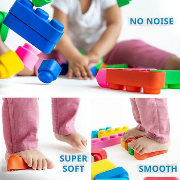 Набор мягких силиконовых блоков (10 блоков + 8 колес)