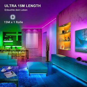Новая! 15м RGB LED лента (пульт + приложение) (2 фото из 6)