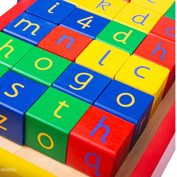 Täheklotsid Alphabet blocks puidust klotsid tähestik