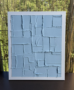 Синяя текстурная картина на холсте размером 50x60 (2 фото из 5)