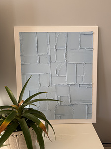 Синяя текстурная картина на холсте размером 50x60 (3 фото из 5)