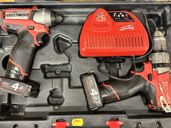 Milwaukee M12 CID + M12 CPD + 2 аккумулятора + зарядное устройство в кейсе