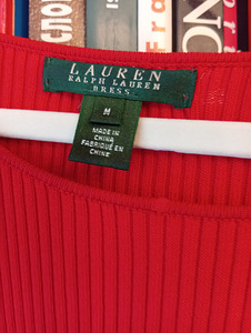 Punane masina kootud kleit S-M suurus Ralph Lauren (2 foto / 8)
