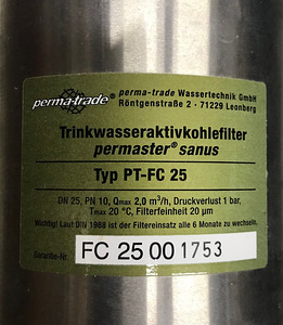 Permaster Sanus PT-FC-25 угольный фильтр для воды (2 фото из 2)