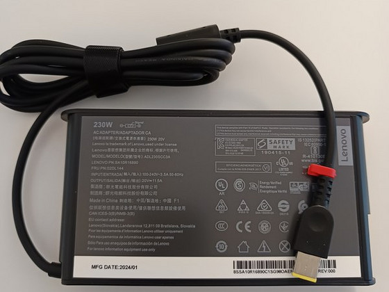 Lenovo 230w 20V 11.5A (square tip) laadija