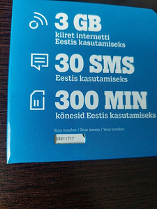ERILINE NUMBER- avamata stardipakett (kõnekaart) (2 foto / 2)