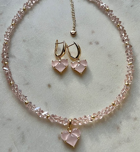 Käsitöö komplekt kristallitega. Kullatud 18k (2 foto / 3)