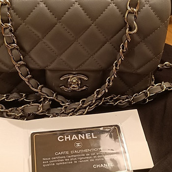 Chanel mini flap bag Grey NEW
