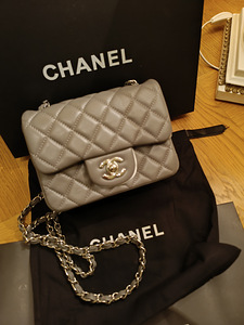 Chanel mini flap bag Grey NEW (5 foto / 5)
