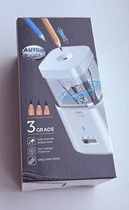 Deli Automatic Electric Pencil Sharpener 71203 , White/Gray (3 фото из 8)