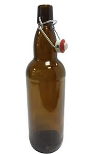 Tume klaaspudel 1L traatkorgiga , 10 tk komplekt (3 foto / 5)