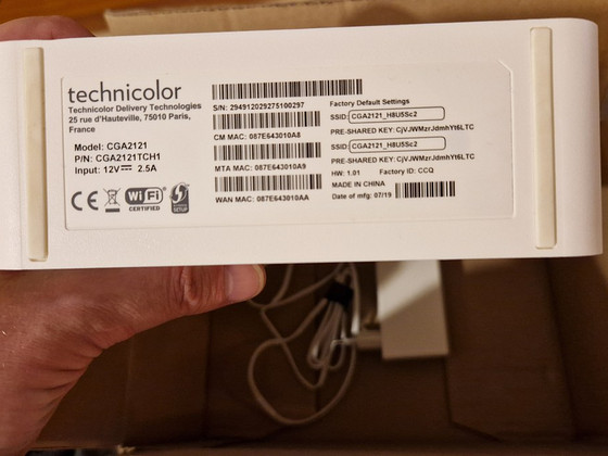 Cable modem / WiFi(5) router Technicolor CGA2121