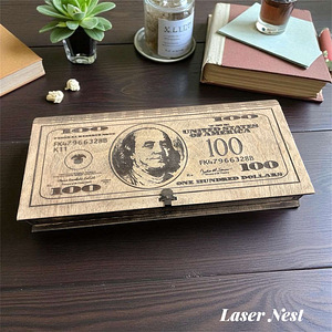 Подарочная коробка “100 $” из фанеры – оригинальный подарок (1 фото из 4)