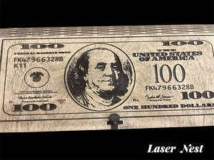 Подарочная коробка “100 $” из фанеры – оригинальный подарок (3 фото из 4)