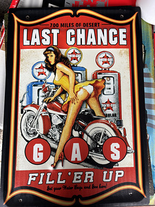 Last Chance Fill er Up Tin Sign Retro motorcycle harley bike (1 foto / 8)