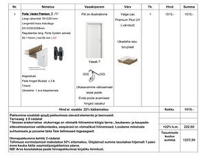 Porta Door Porta Vector Premium T „70” Высота 220 3tk (9 фото из 10)