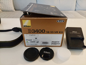 Nikon D3400 + 18-55 AF-P VR Kit koos fotokotiga. (3 foto / 5)