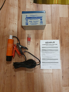 Seaflo sukel- ja vahepump, 32 l/min, 12 V + Akku (1 foto / 2)