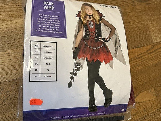 Halloween laste karnevali kostüüm Dark Vamp, 128cm