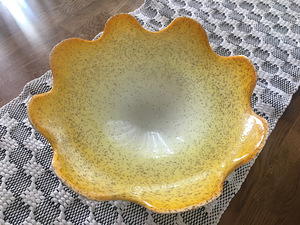 Tarbeklaas hand made kollane vaagen Alla täppidega (3 foto / 5)