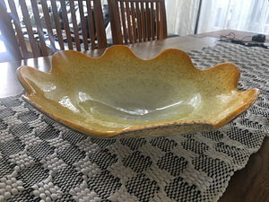 Tarbeklaas hand made kollane vaagen Alla täppidega (4 foto / 5)