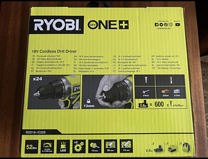 RYOBI ONE+ RDD18-1C20S, 2 AH, uus (2 foto / 3)