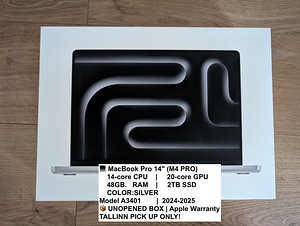 MacBook Pro 14″ M4 Pro (14C CPU / 20C GPU) | 48GB RAM | 2TB (1 foto / 2)