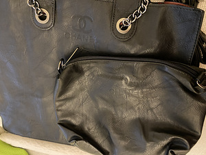 CHANEL большая кожаная сумка + маленькая сумка / реплика (3 фото из 3)