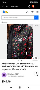 Adidas Moscow slim print eksklusiivne jope 38 nr. Uueväärne! (3 foto / 8)