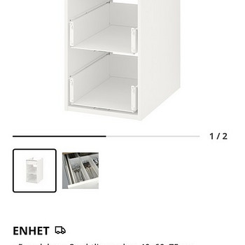 IKEA ENHET põrandakapp 3 sahtliga, valge, 40x60x75 cm