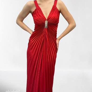 Punane plisser kleit M/L
